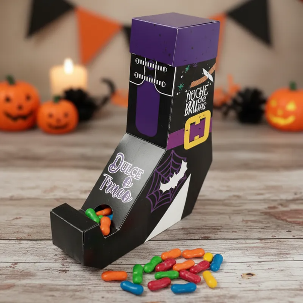 Caja Bota Violeta Halloween