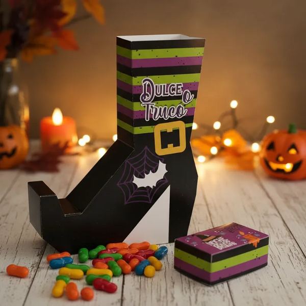Caja Bota verde Halloween