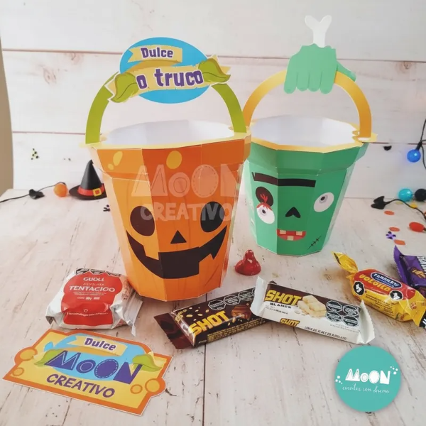 4 Baldes Halloween Golosinas