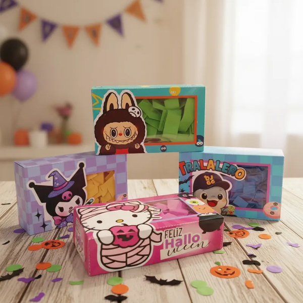 Cajas Bomboneras con visor Halloween
