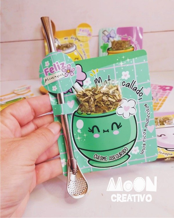 8 Porta yuyitos yerba con frases Primavera