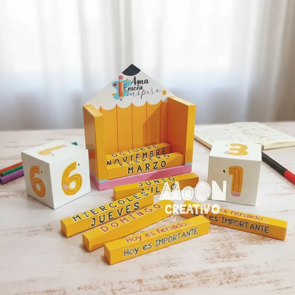 Calendario Perpetuo Escuela Lápices