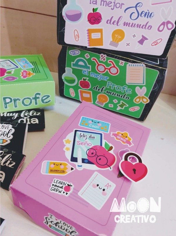 4 locker Día del maestro con chocolates