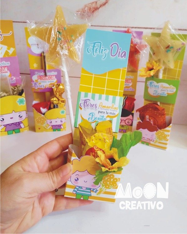 6 Blister porta Flor golosinas Primavera